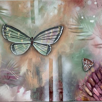 S098 Soft Botanic 2 50 x 70 cm, Acryl auf Leinwand