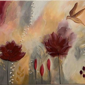 S086 Blumengeflüster,  60 x 80 cm Acryl auf Leinwand